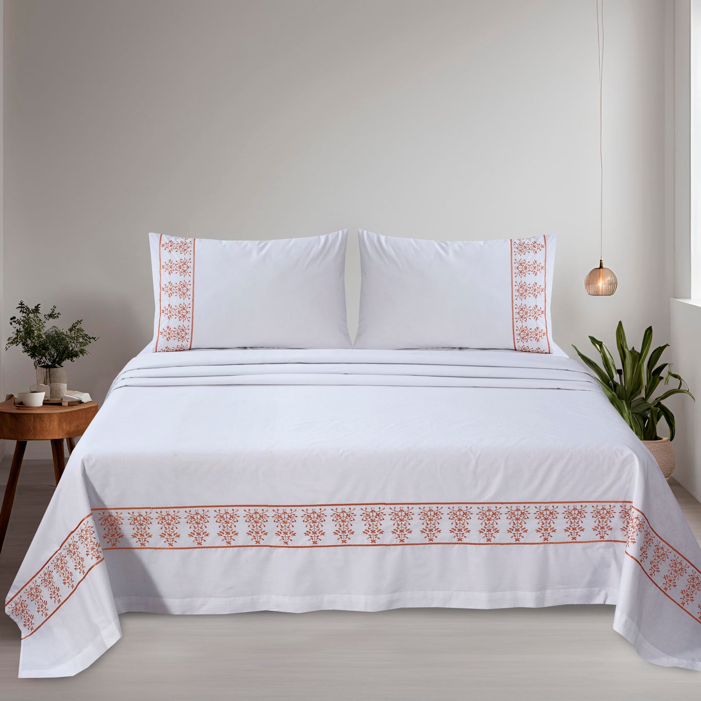 Rustic Glow - Embroidered Bedding Set