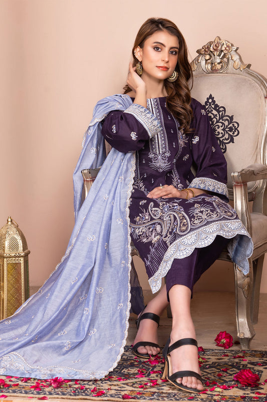 Deep Amethyst | Lawn - Embroidered
