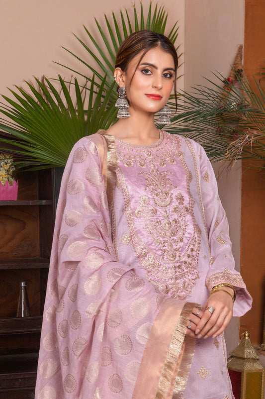 Dusky Plum | Lawn - Embroidered
