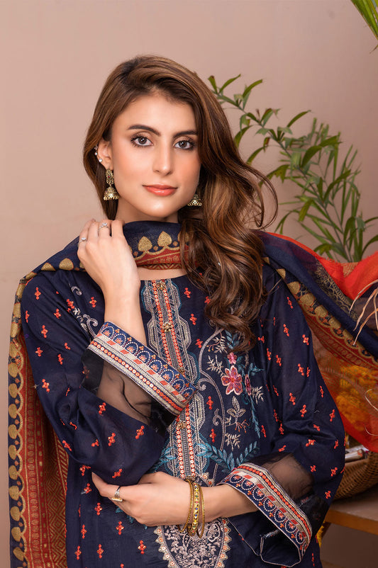 Shabnam Noir | Lawn - Embroidered