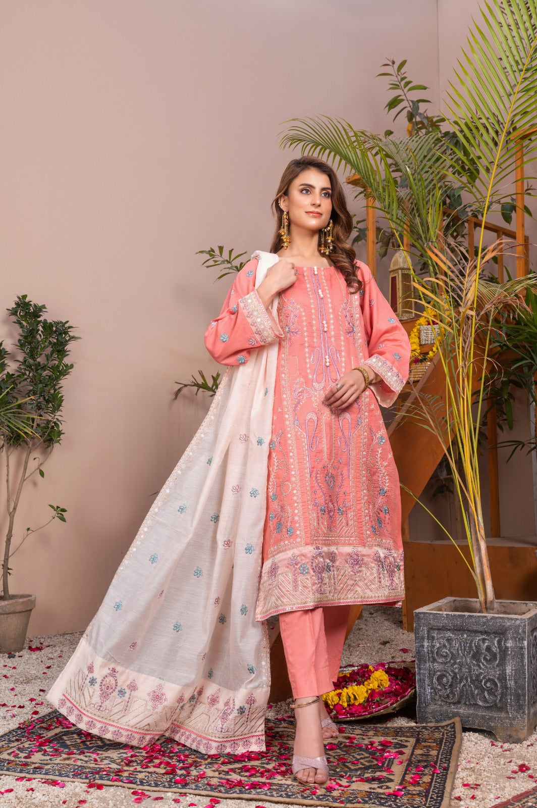 Gulbano Rose | Lawn - Embroidered