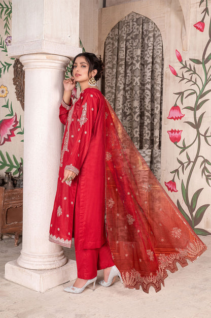 Anarkali Surkh | Lawn - Embroidered