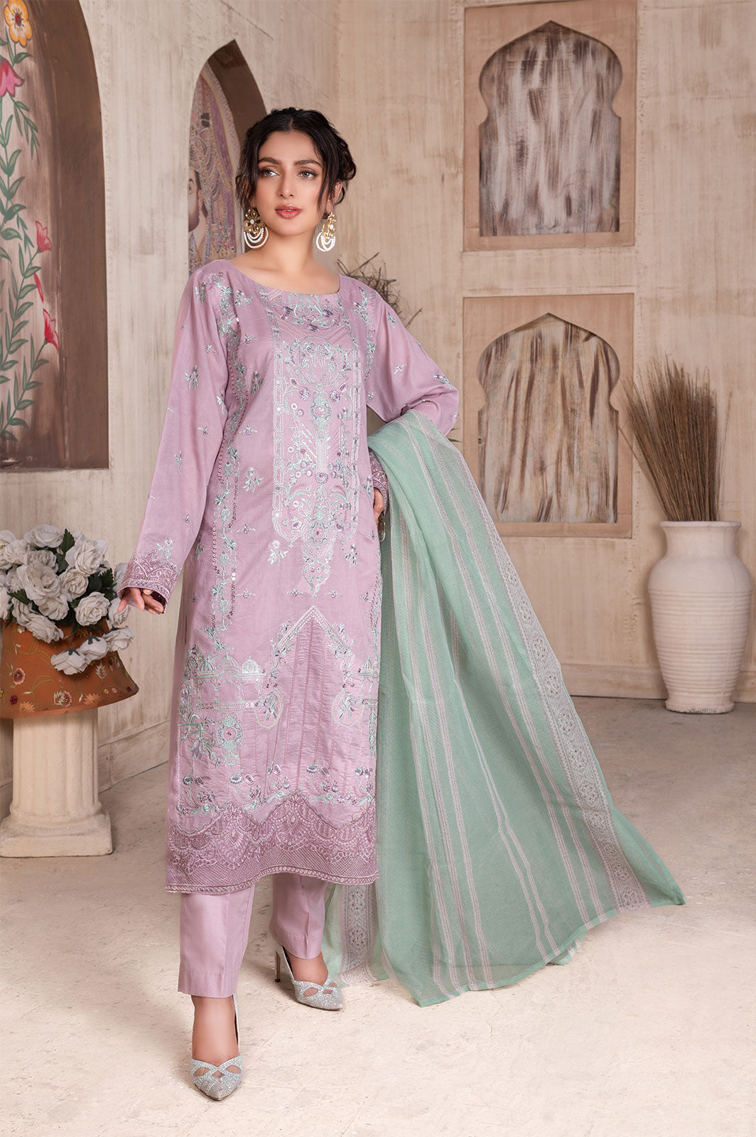 Lavender Noor | Lawn - Embroidered